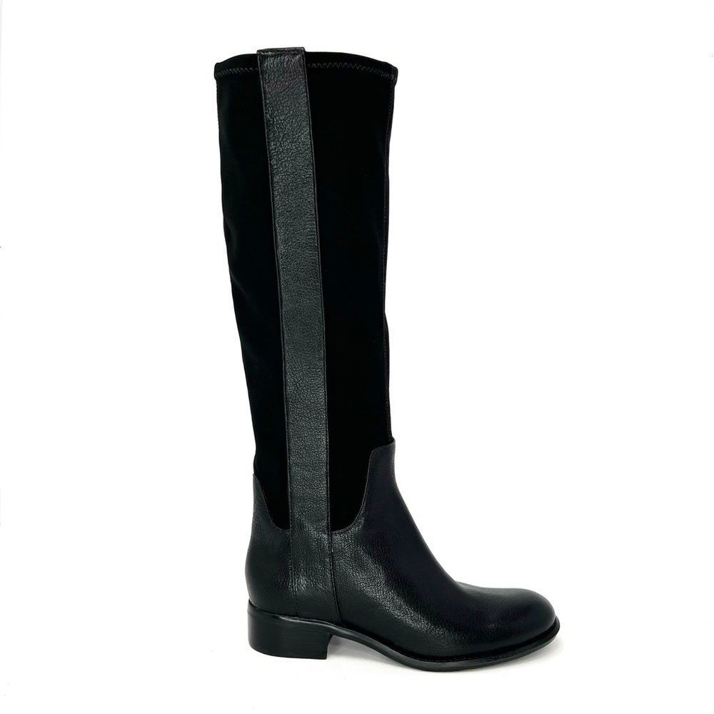 Nine West Joesmo Tall Boots Black Size 5 Riding Knee High Leather Stretchy New
